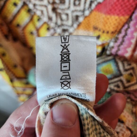 FARM Rio Banana Scarves Yawanawa Maxi Dress Sz G (Lg) Boho Art *See Measures) - Picture 16 of 16